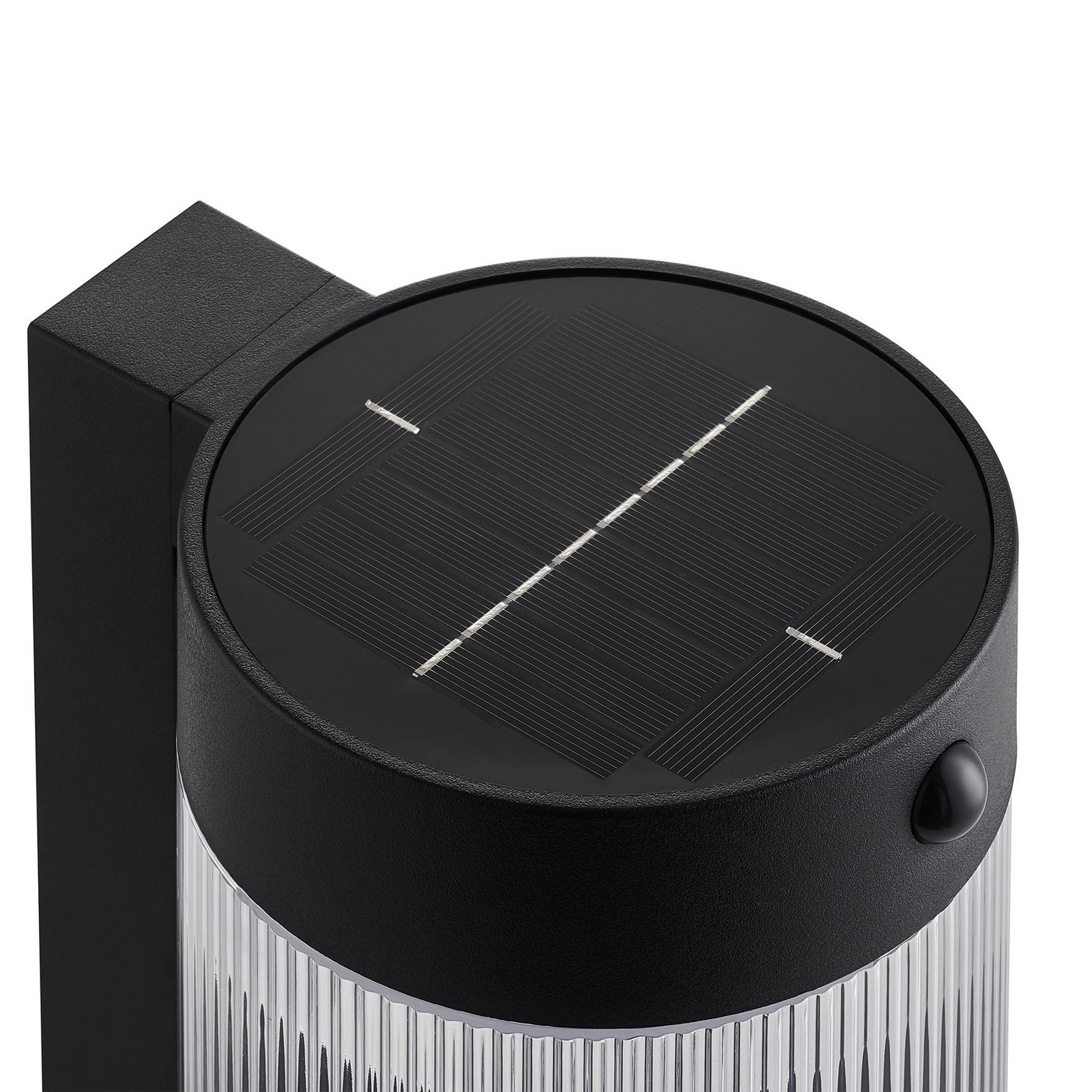 Coupar buitenwandlamp op zonne-energie, zwart, kunststof, IP44